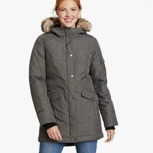 Eddie Bauer Superior 2.0 Down Parka, oatmeal heather  EUC